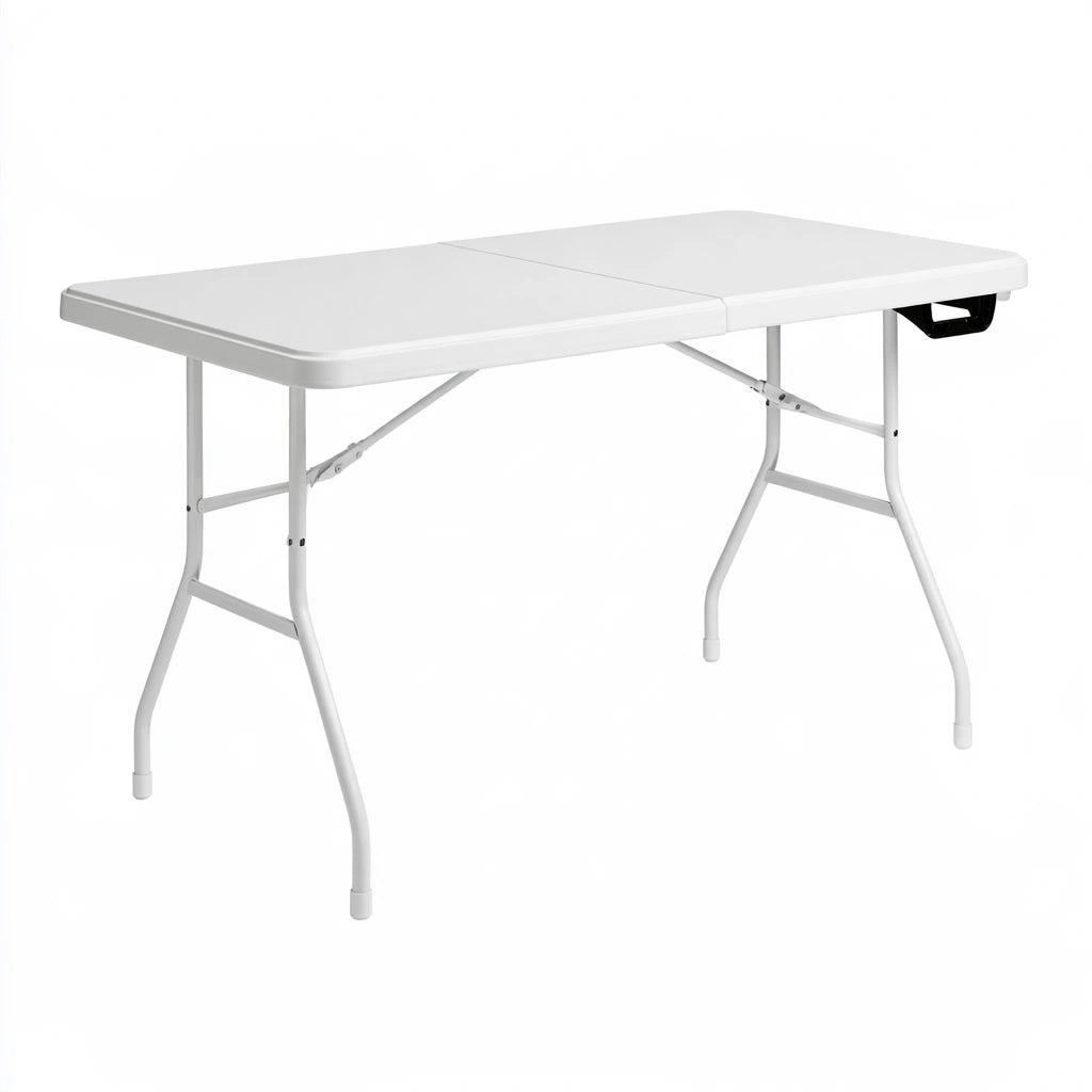 Table pliante polyvalente en plastique, coloris blanc