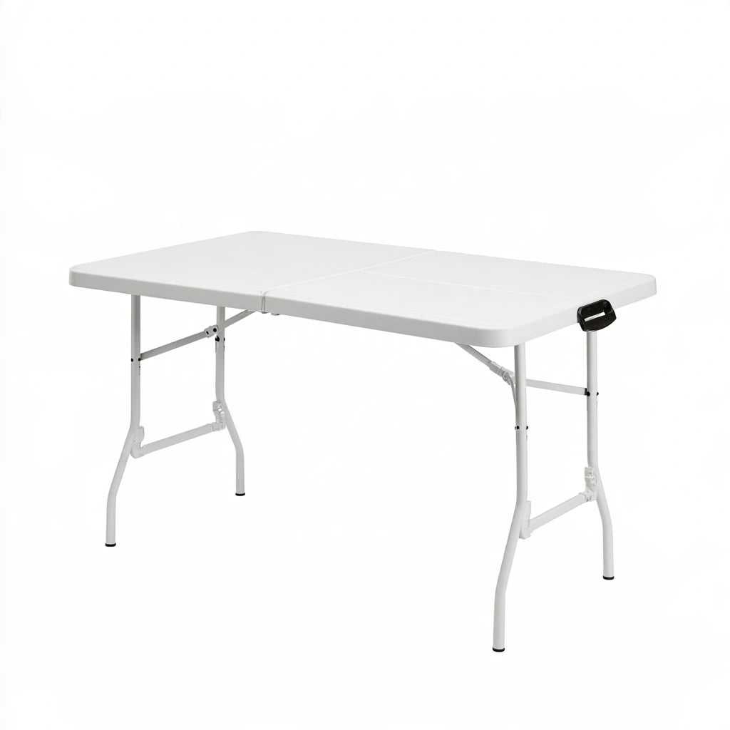 Table pliante polyvalente en plastique, coloris blanc