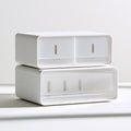 Tour de rangement étroite en plastique, coloris blanc