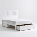 Cadre de lit avec tête de lit en bois, coloris blanc