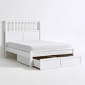 Cadre de lit avec tête de lit en bois, coloris blanc