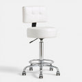 Tabouret pivotant sur roulettes aux lignes épurées, coloris blanc