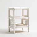 Table d'appoint en bois en bois à trois niveaux, coloris blanc
