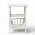 Table d'appoint en bois en bois à trois niveaux, coloris blanc