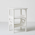 Table d'appoint en bois en bois à trois niveaux, coloris blanc
