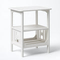 Table d'appoint en bois en bois à trois niveaux, coloris blanc