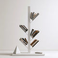 Bibliothèque arbre aux lignes épurées, coloris blanc