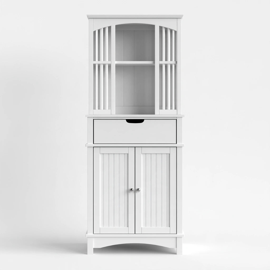 Meuble de rangement en bois, coloris blanc