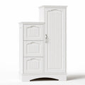 Meuble de rangement en bois à trois tiroirs, coloris blanc