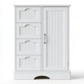 Meuble de rangement en bois à trois tiroirs, coloris blanc